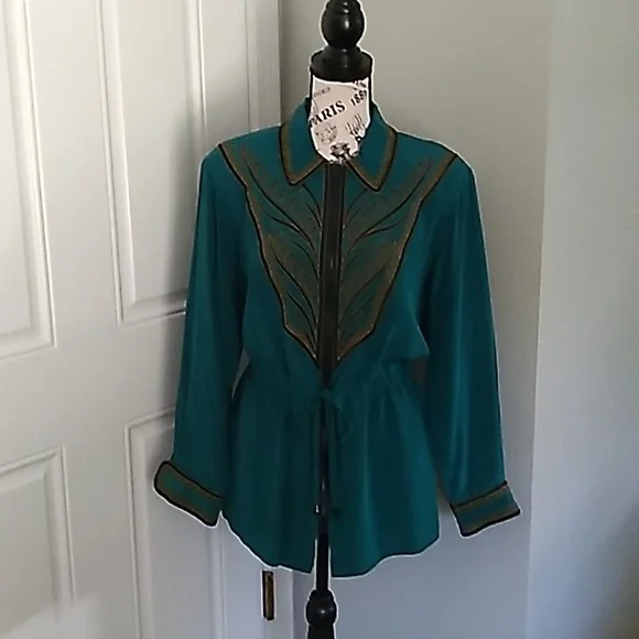 Bob Mackie Wearable Art Silk Jacket - Size S - Picture 4 of 8